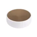 Round cat scratcher bowl with white plastic frame and high density corrugated paper for pets. - 93522 / White (Large)
