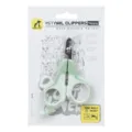 Pet nail clippers for dogs and cats, green and white ergonomic handle with stainless steel blade. - Green