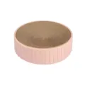 Round cat scratcher bowl with durable corrugated cardboard core and pink plastic outer shell. - 93522 / Pink (Large)