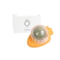 Cute catnip ball cat toy with rotating design, carrot base and clear cover for interactive fun pets. - Orange Carrot