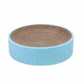 Round cat scratcher bowl with blue plastic shell and corrugated paper pad for pets. - 93522 / Blue (Small)