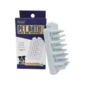 Silicone pet bath brush for dogs and cats, soft conical teeth for gentle massage and grooming. - Light Blue Dog