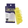 Silicone pet bath comb and massage brush with soft conical teeth for dogs and cats grooming. - Yellow Dog