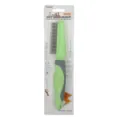 Pet grooming comb with metal pins and green ergonomic handle for dogs and cats daily care. - Dual-Length Pin Combs