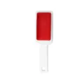 Portable lint remover brush for clothes, pet hair and dust removal tool with white handle. - 80923 / White Handle Red Cloth