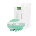 Pet bath brush mint green silicone massage comb for dogs and cats cleaning grooming tool - Green