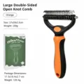 Double sided pet dematting comb for dogs and cats undercoat rake grooming brush orange - Orange Large Double-Sided (17+9 Teeth)