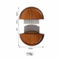 Wooden pet shedding comb with metal teeth, ergonomic semi-circular design for grooming. - Shell Flea Comb