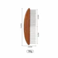 Wooden pet comb for cats and dogs, solid wood half-moon grooming tool with metal teeth. - Crescent Comb Small