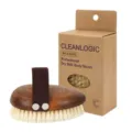 Brosse pour le corps en bois avec poils souples et sangle pour le brossage à sec et massage. - Modèle en forme de goutte avec vernis vintage