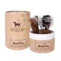 Professional wooden pet grooming kit with multiple practical brushes and stylish box. - Kitten Bucket Set