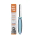 Professional pet nail file with ergonomic blue handle and diamond finish for cats and dogs grooming. - Blue