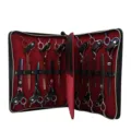 Professional pet grooming scissors set with case, straight and thinning shears for dogs cats. - Set