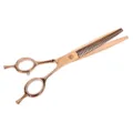 Forbici per toelettatura di animali domestici in oro rosa con design a denti professionali. - 92838 Forbici per sfoltire dorate