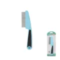 Blue pet flea comb with stainless steel teeth for cat and dog grooming and parasite removal - Blue 3
