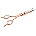 Forbici ricurve in oro rosa per toelettatura animale strumento professionale cani. - 92840 Forbici curve dorate