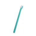Green single-headed pet toothbrush with soft white bristles for daily dog and cat oral care. - Teal