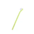 Single head pet toothbrush with soft white bristles and green handle for oral care cleaning. - Lemon Yellow