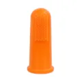 Brosse à dents de doigt pour animaux en silicone orange, poils souples pour chats et chiens. - Orange