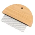 Wooden pet flea comb with fine metal teeth and hanging hole, ideal for cat and dog grooming. - 29-Tooth Comb