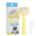 Cepillo carda para gatos y perros mini herramienta de arreglo con peine de limpieza. - Cepillo Carda + Pequeño Peine / Amarillo