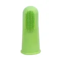 Brosse à dents de doigt pour animaux en silicone vert pour chats et chiens, soin dentaire. - Vert