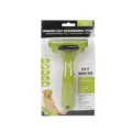 Pet deshedding brush for dogs and cats, professional grooming comb with V-shaped teeth. - M / Green