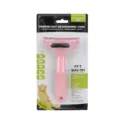 Pet undercoat deshedding brush, pink dog cat grooming tool with dense comb teeth. - M / Pink