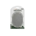 Cepillo de baño para mascotas de silicona gris con cerdas de masaje y correa para perros gatos. - Tarjeta de Soporte / Gris