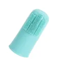 Brosse à dents de doigt en silicone pour animaux chat chien soin dentaire utile! - Bleu clair