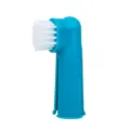 Brosse à dents de doigt pour animaux en silicone bleu avec poils souples pour le soin des dents. - Bleu