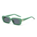 Trendy green small frame sunglasses for women, fashion vintage streetwear chic sun glasses. - Green Frame Black Gray Lens