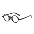 Schwarze runde Brille für Damen und Herren, modische Blaulichtfilter Brille im Retro Look. - Schwarzer Rahmen C1