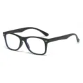 Gafas anti luz azul con montura negra, elegante diseño cuadrado para el uso diario en la oficina. - +1.00 Dioptría / Marco Negro (C1)