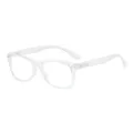 Gafas cuadradas transparentes luz azul, gafas de lectura vintage elegantes para uso. - +1.00 Dioptría / Marco Blanco Transparente C3