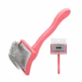 Pink Pet Slicker Brush for Dogs and Cats Professional Grooming Tool with Steel Pins - Medium Red