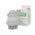 Silicone pet bath brush with shampoo dispenser, soft massage comb for dogs in grey color. - Gray
