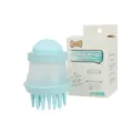 Silicone pet bath brush with shampoo dispenser, soft massage comb for dogs and cats cleaning. - Mint Green