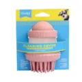 Silicone pet bath brush with shampoo dispenser, soft massage bristles for dogs and cats. - Pink Bath Storage Dispenser (Carded)