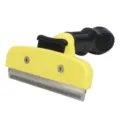 Yellow black pet deshedding brush undercoat rake for dogs and cats professional grooming tool - 100mm Blades Bubble Bag Packaging