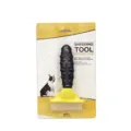 Pet shedding brush for medium dogs and cats with ergonomic handle and one-click removal. - 7.5 Blade Thinning Razor Blister Packaging