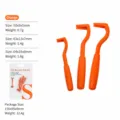 Professional plastic pet tick remover set for cats and dogs, durable flea tick hook tools. - Orange 3-Piece Set