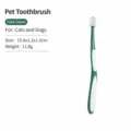 Dark green pet toothbrush 360 degree soft bristle teeth cleaner for cats and dogs 15.8cm - Deep Green 360-Degree Toothbrush