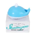 Blue whale pet bath brush, refillable silicone dog massage brush for grooming and shampoo. - Fine-Toothed Bath Brush