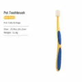 Soft silicone pet toothbrush for cats and dogs oral cleaning, orange color, 15.8cm size. - Yellow 360-Degree Toothbrush