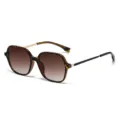 Lunettes de soleil carrées tendance avec verres dégradés et branches élégantes. - Monture Léopard Verres Dégradé Marron (9457)