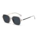 Chics lunettes de soleil carrées avec monture claire et verres foncés pour tous les jours. - Monture Blanc Cassé Verres Noir Gris (9457)