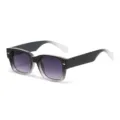 Verlauf Quadratische Sonnenbrille Mode Trend Brille UV Schutz Schwarz Klarer Rahmen - Farbverlauf Schwarz (Farbverlauf Schwarzer Rahmen Farbverlauf Grau Glas C2)