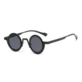 Vintage kleine runde Sonnenbrille, schwarzer Retro-Rahmen, trendige Street-Style Brille. - Retro Runder Stil (C1) / Schwarzer Rahmen Schwarz Graue Gläser