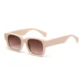 Beige klobige quadratische Sonnenbrille mit braunen Gläsern, modische Trend-Brille für Damen. - Off-White (Off-White Rahmen Farbverlauf Braun Glas C6)